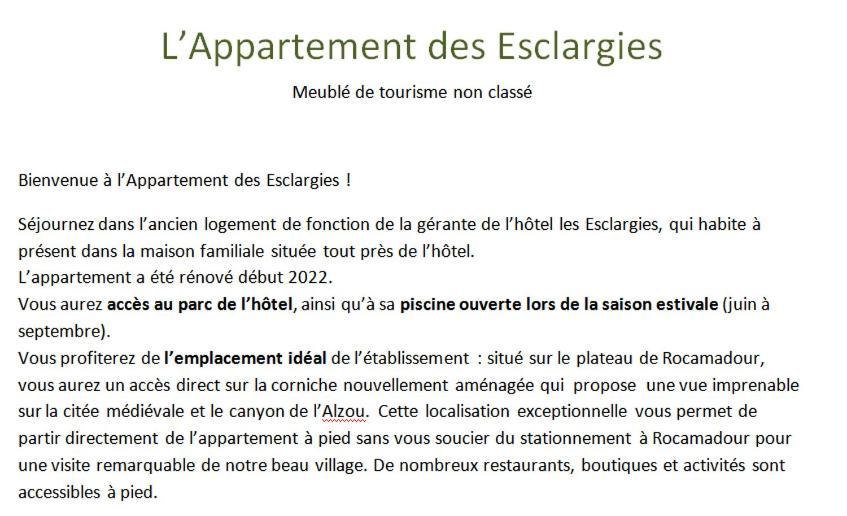 L'Appartement Des Esclargies Rocamadour Εξωτερικό φωτογραφία